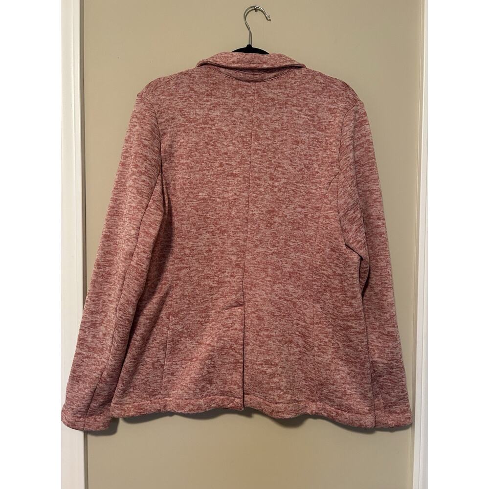 Lands End Blazer Womens Rosy Soft Knit Lined Pockets Notch Collar Size L - Picture 3 of 6